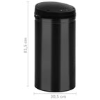  VidaXL Automatischer Sensor-Mülleimer 50 L Kohlenstoffstahl Schwarz