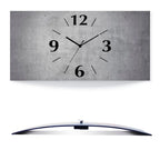  ARTland Wanduhr, Gebogen Quarzuhr - Schwarzer Zeiger Grauer Betonoptik Größe: 50x25 Cm