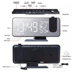  Projektionswecker, Digital Wecker Mit Projektion 180 °, Radiowecker Mit USB-Anschluss Großem LED-Anzeige Snooze Dual-Alarm,4 Projektionshelligkeit Mit Automatischem Dimmer, 32FM Radio