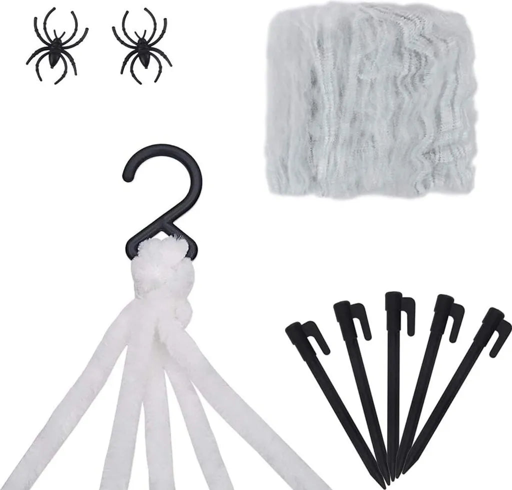  Halloween Spinnennetz Deko Set Halloween Party Gartendeko (7 X 5.5 M)