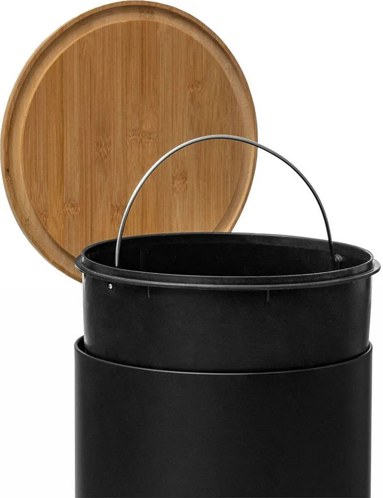  Mülleimer Schwarz, 30 L, Metall