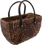  Maisstroh-Tasche, Mokka, T43 X B20 X H24 Cm, GH44 Cm, Einkaufstasche,Tragetasche