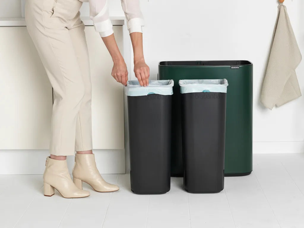  MÜLLTRENNER 2 X 30 L Müllsortierer Abfalleimer Müllsammler Dunkelgrün BRABANTIA