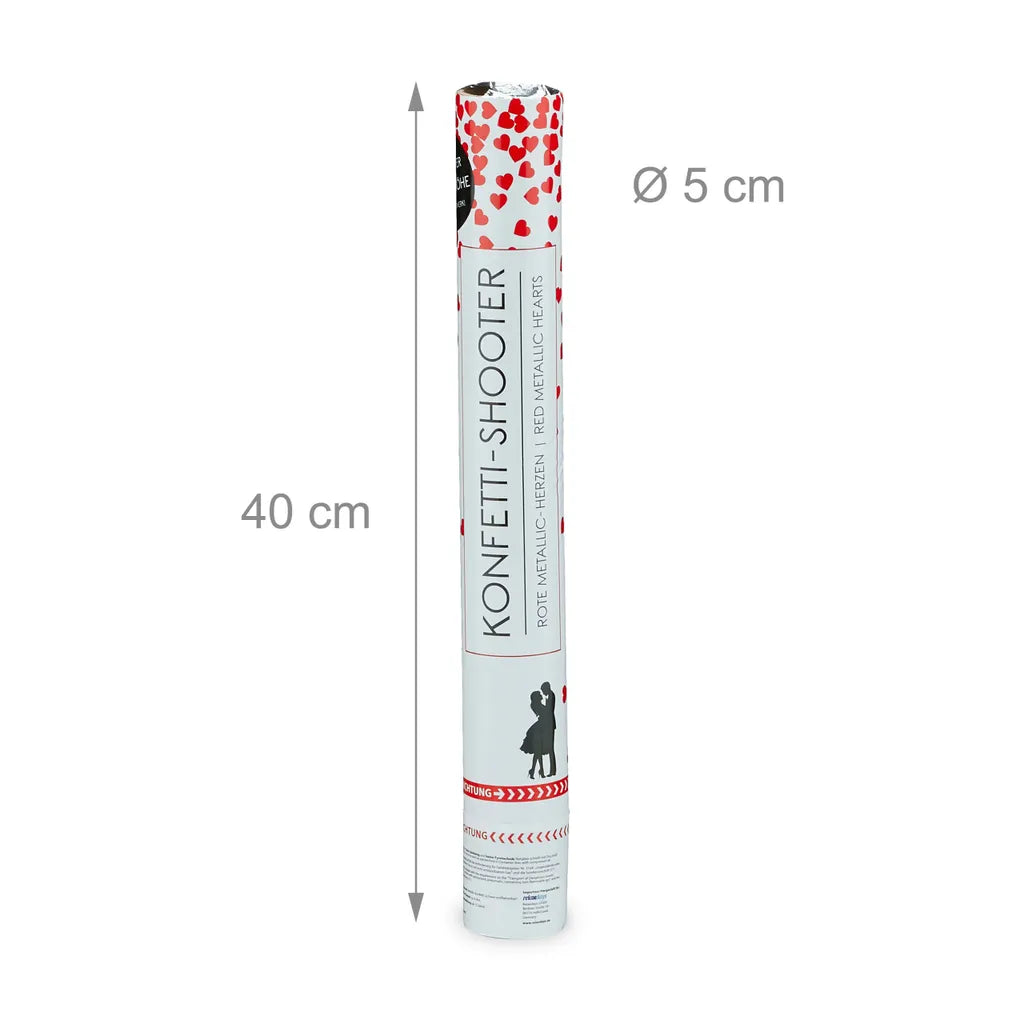  Relaxdays 10 X Party Popper 40 Cm Herzen