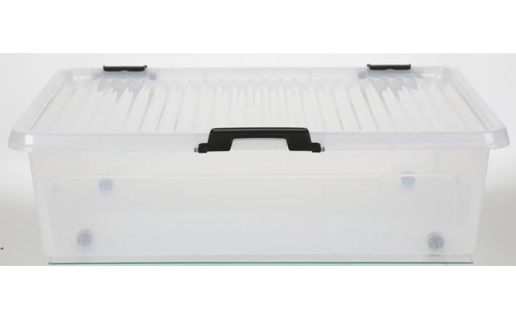  Deuba Aufbewahrungsbox Deckel Stapelbar Transparent Rollen Kunststoff BPA Frei Wohnzimmer Schlafzimmer Kinderzimmer 60L/30L, Volumen:30L