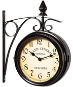  Wanduhr Schmiedeeisen Gartenuhr Bahnhofsuhr 2-seitig Handgefertigt Grand Central Terminal New York