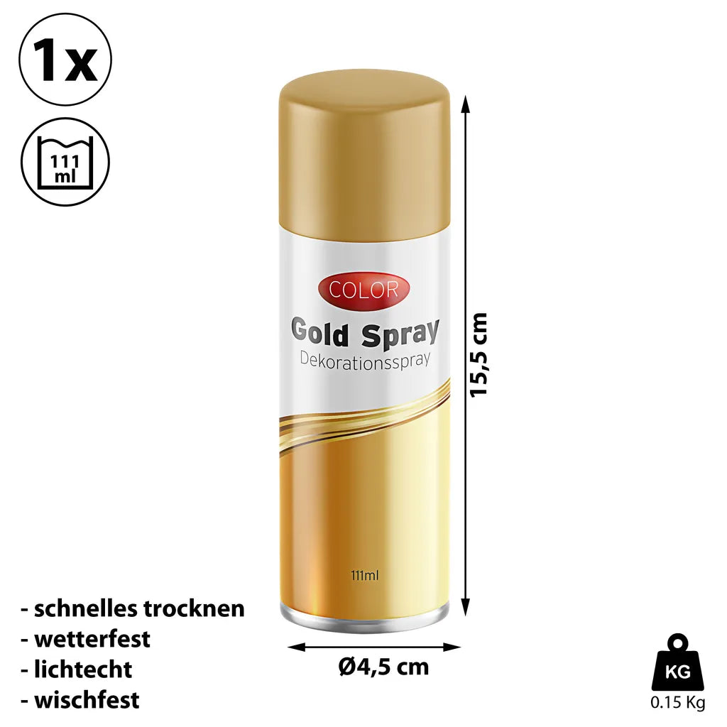  Dekospray Gold 111ml Bastelspray Spraydose Weihnachten Glitzerspray Glanzspray