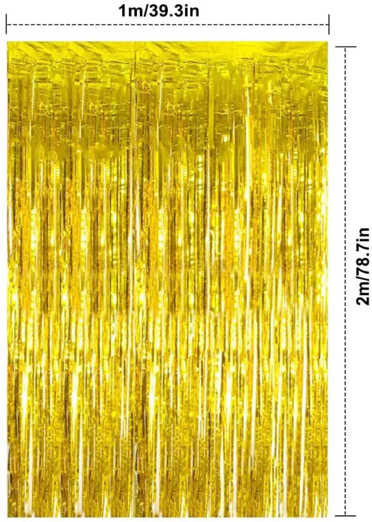  4 Stück Lametta Vorhänge Gold Glitzer Vorhänge,Folie Vorhang Gold,Dekoration Folie Vorhang Glänzende Fransenvorhang Für Party Dekoration Geburtstag Hochzeit Weihnachten(Gold)