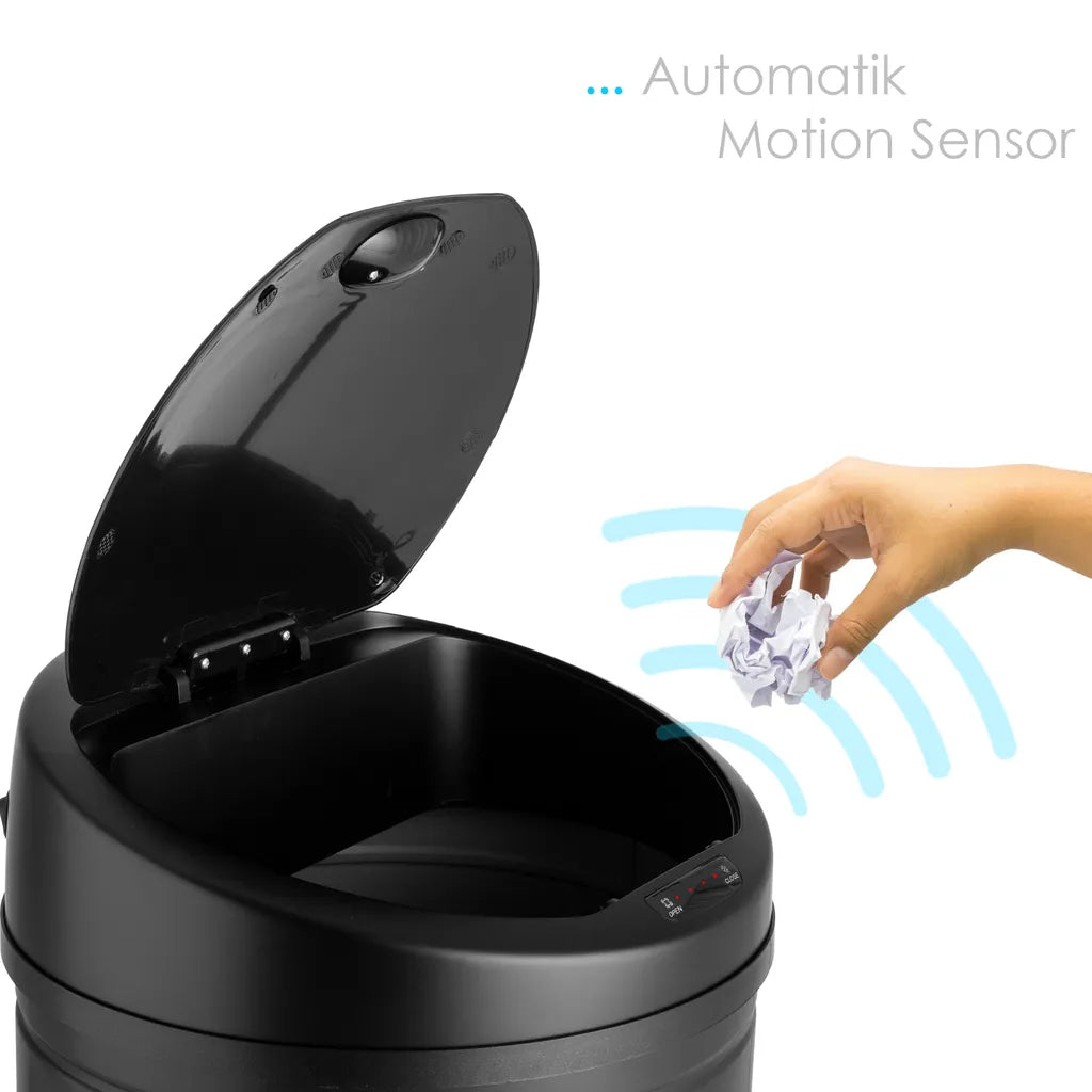  Kesser® Automatik Sensor Mülleimer Abfalleimer Abfall EDELSTAHL Papierkorb, Liter:56 Liter, Farbe:56 Liter SCHWARZ