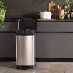  Curver Duo Tretmülleimer Deco 23L+23L Silbern