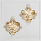  2 Tlg. Glas-Herzen Set In "Ice Champagner Gold" Komet