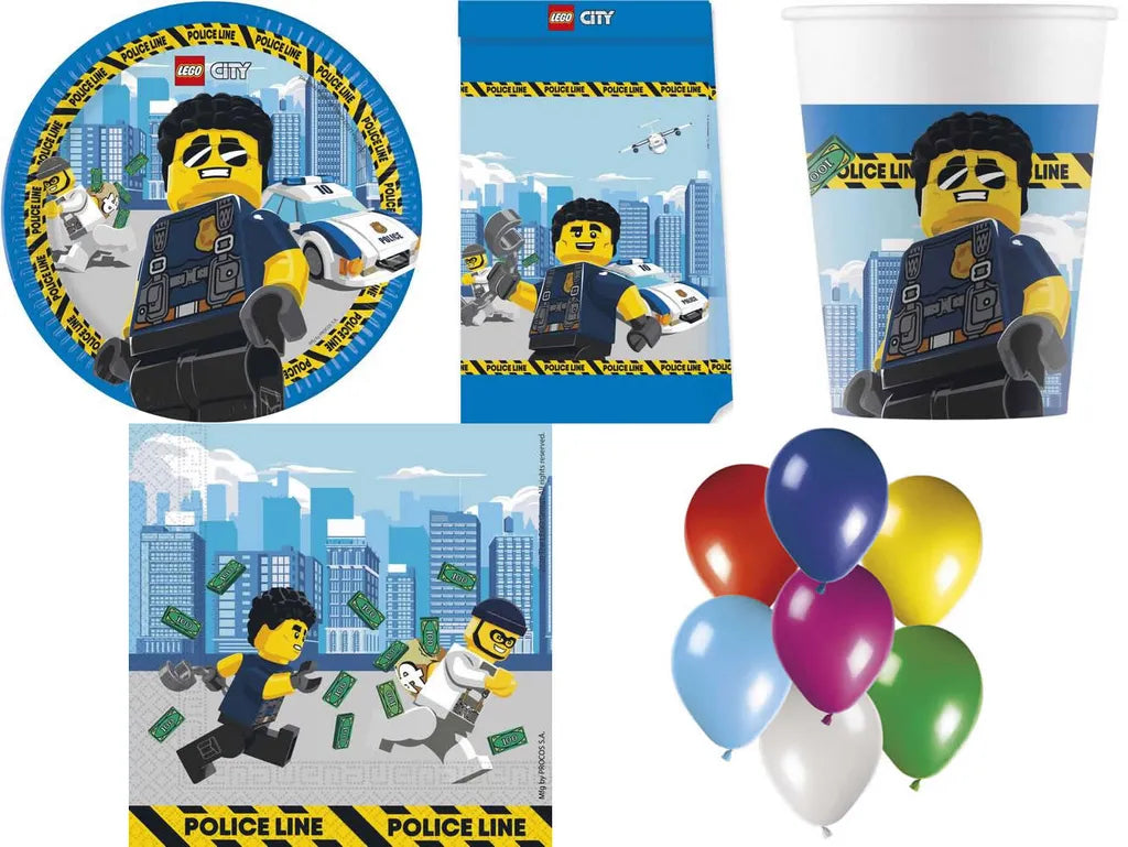  94-tlg. Set Kindergeburtstag Party Deko Fete Feier Motto Lego City