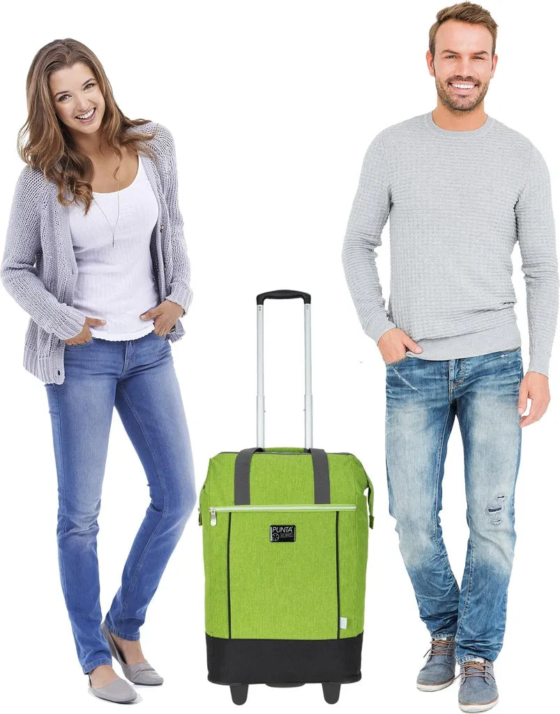  Punta Big Wheel Einkaufsroller Shopper Einkaufswagen Shopping Trolley Einkaufstrolley Trolly Große Räder 10303-0700 Two Tone Grün + Thermo Tasche