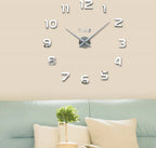  3D Wanduhren Wanduhr Groß Uhr Mute Decor Wandtattoo Modern Deko Geschenk Home Office Büro DIY Wohnwand Wohnzimmer Wand Decoration Design Schwarz Retoo