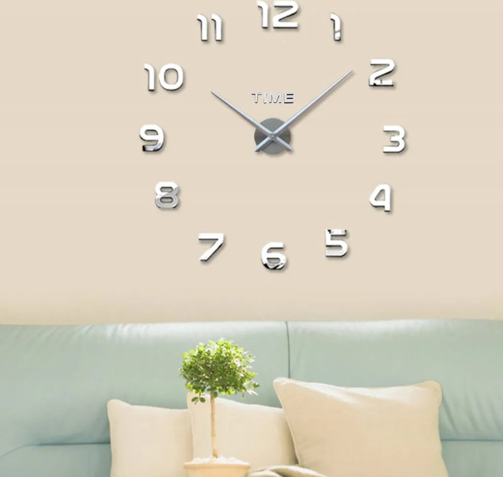  3D Wanduhren Wanduhr Groß Uhr Mute Decor Wandtattoo Modern Deko Geschenk Home Office Büro DIY Wohnwand Wohnzimmer Wand Decoration Design Schwarz Retoo