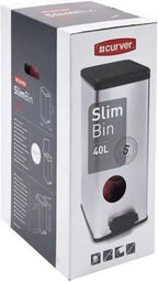  Curver Tretmülleimer Deco Schmal 40L Silbern