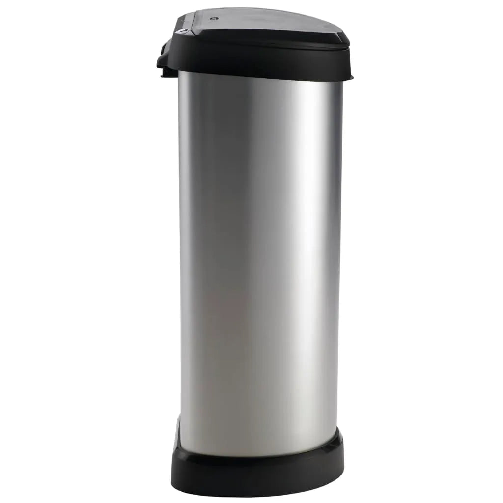  CURVER_DECOBIN Abfalleimer 40L Mit Drücker Silber Metallic_240641