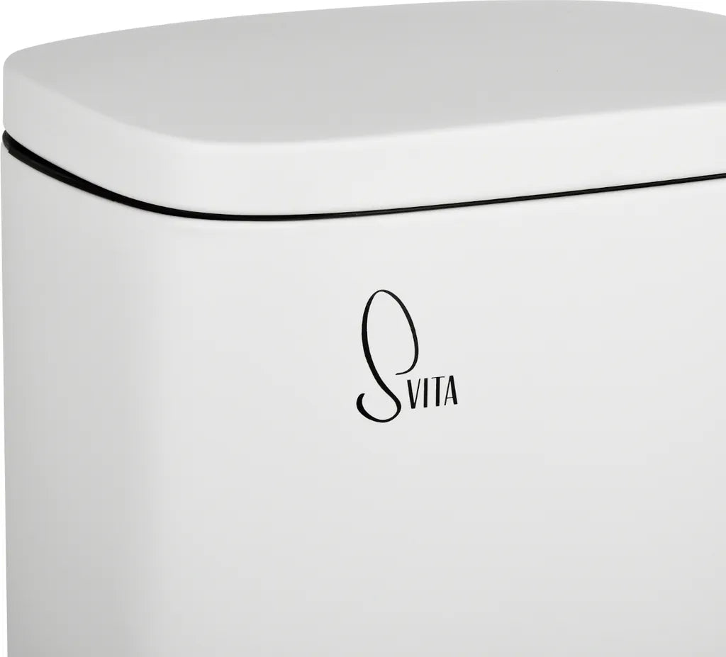  SVITA TQ30 Mülleimer Weiß 30L Treteimer Abfallbehälter Softclose Deckel Mit Inneneimer Edelstahl