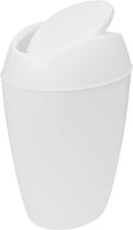  Umbra Twirla Abfalleimer Mit Schwingdeckel, Kosmetikeimer, Papierkorb, Recylingeimer, Weiß, PP, 9 L, 1012978-661