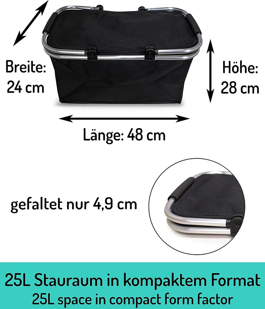  E-Best Einkaufskorb Mit Tragegriffen (Schwarz)