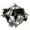  Silent Wanduhr Weltkarte Original Holzdekor