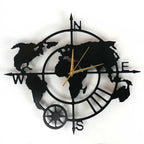  Silent Wanduhr Weltkarte Original Holzdekor