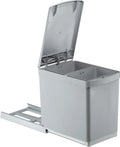  WESCO Einbau-Abfallsammler Traditionline 30DT - Alugrau/ Silber, 2x 7,5 Liter