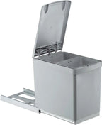  WESCO Einbau-Abfallsammler Traditionline 30DT - Alugrau/ Silber, 2x 7,5 Liter