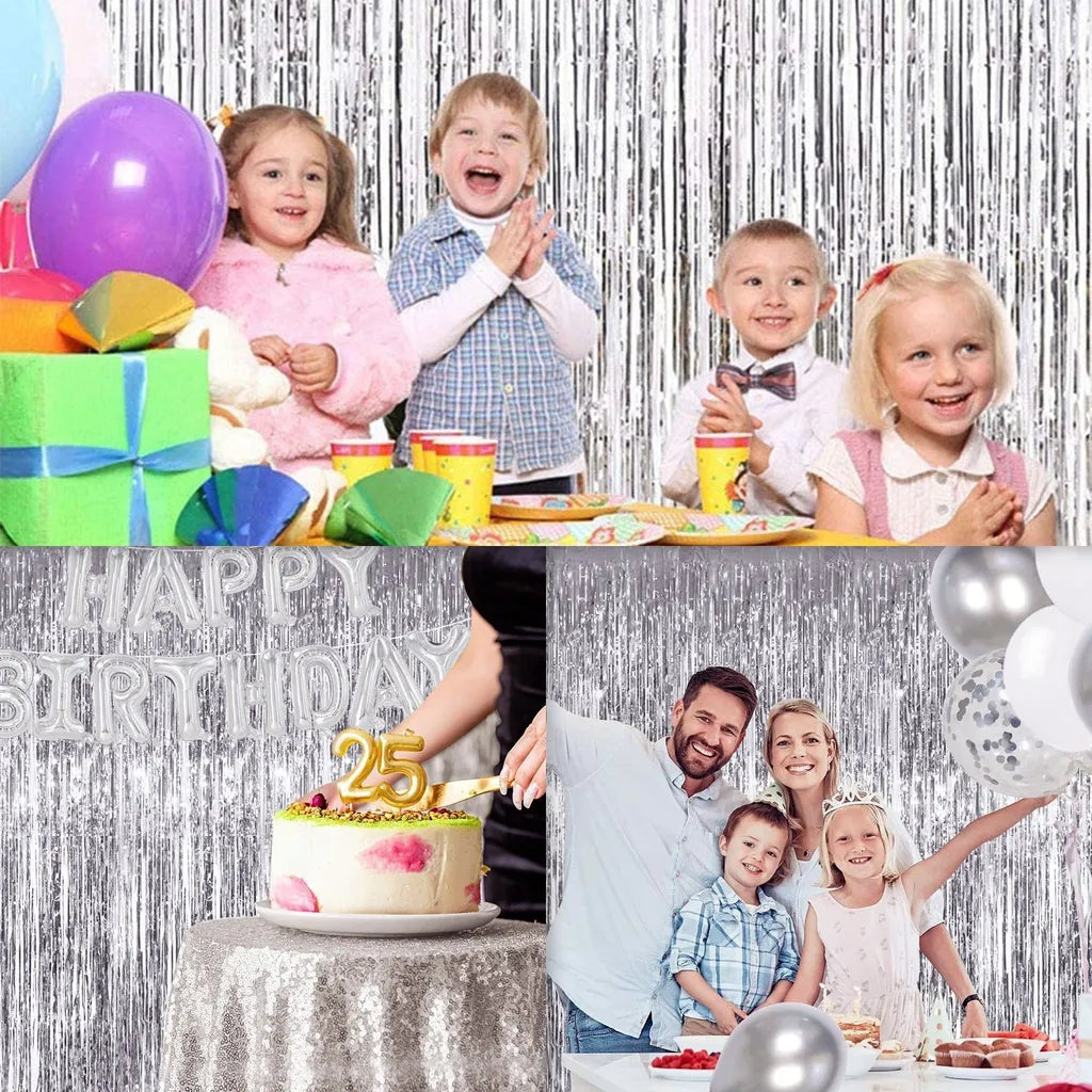  Freetoo Lametta, 5-Stück 2M Lametta Vorhänge, Funkeln Vorhang Dekoration (5-tlg)