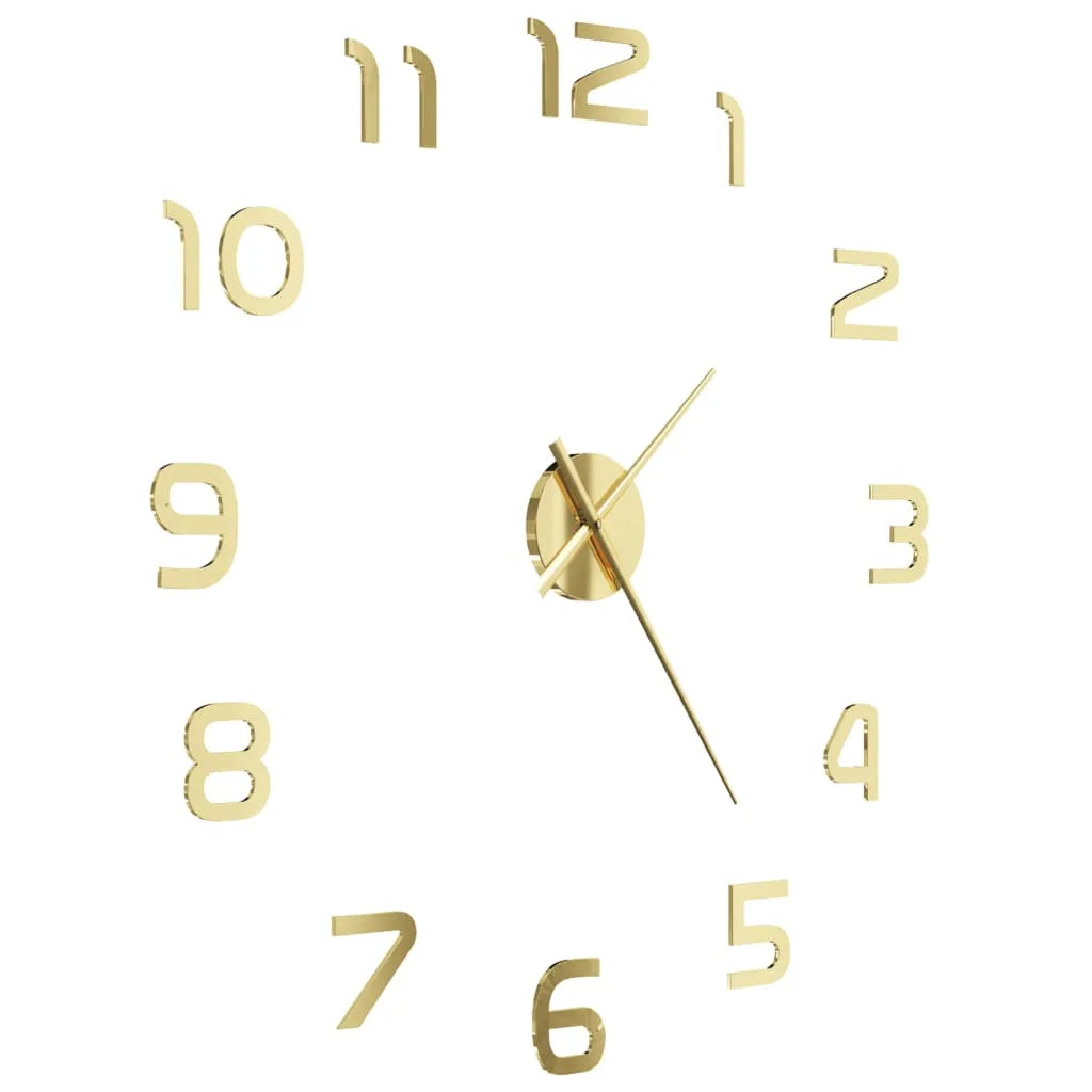  VidaXL 3D-Wanduhr Modernes Design 100 Cm XXL Golden
