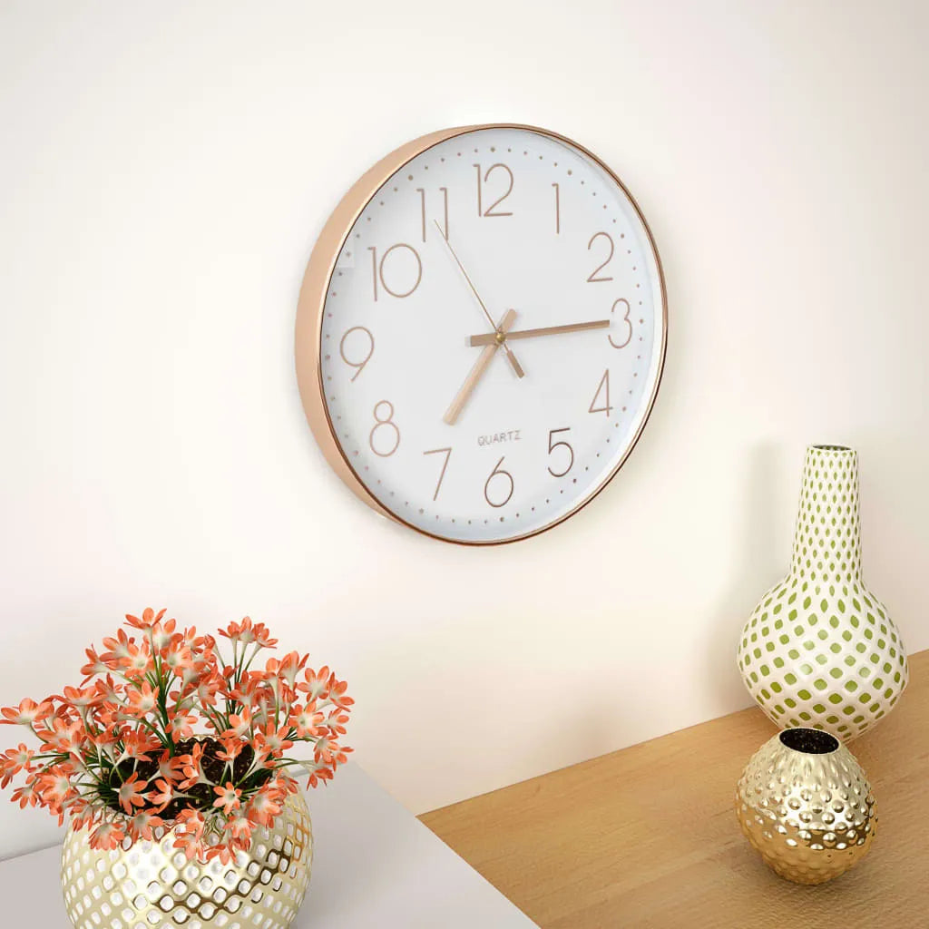  VidaXL Wanduhr 30 Cm Rotgold