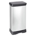  Curver Duo Tretmülleimer Deco 23L+23L Silbern