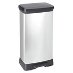  Curver Duo Tretmülleimer Deco 23L+23L Silbern
