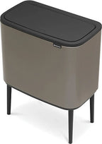  Brabantia Mülleimer Bo Touch Bin Platinum, 11 + 23 L