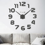  3D Wanduhren Wanduhr Groß Uhr Mute Decor Wandtattoo Modern Deko Geschenk Home Office Büro DIY Wohnwand Wohnzimmer Wand Decoration Design Schwarz Retoo