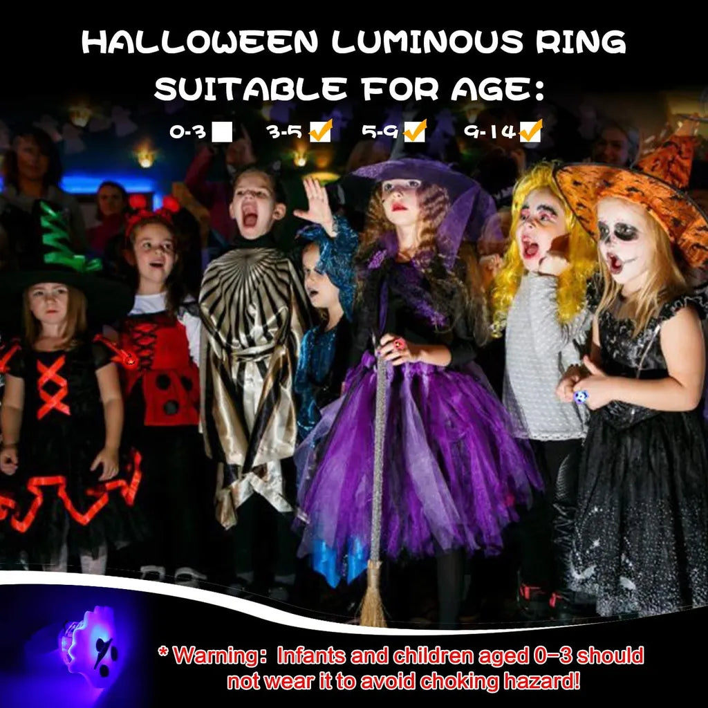  50 Stück 3D-Halloween-Leuchtringe, Spielzeuge, Halloween-Party, Gastgeschenke Für Kinder Und Erwachsene, Blinkender LED-Ring, Leuchtet Im Dunkeln, Partyzubehör, Halloween, Goodie Bag Füllstoffe, Keine Süßigkeiten-Geschenktüten