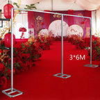 6X3m Blumenbogen Metall Hochzeit Hintergrund Stand Rechteck Bogen Rahmen Party Blumendekor Silber