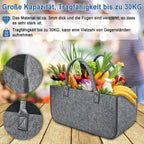  ACXIN 2 Stück Filzhandtasche, 30kg Belastbare Multifunktionshandtasche, Hochwertiger Einkaufskorb, Großvolumige Einkaufstasche (Hellgrau)