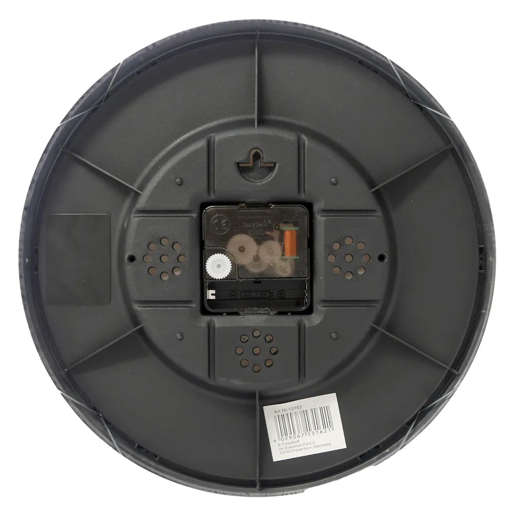  Wanduhr Analog Quartz Ø 25 Cm Ziffernblatt Zahlen Aluminium Silber Rund
