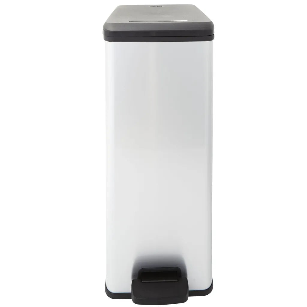  Curver Tretmülleimer Deco Schmal 40L Silbern