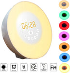  Wake Up Light Wecker - Sonnenaufgang Sonnenuntergang Analoger Tageslichtwecker Mit 2 Alarmen, 10 Helligkeiten, Schlummerfunktion, 6 Natürlichen Geräuschen, UKW-Radiowecker