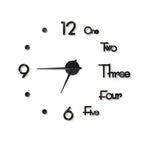  20Zoll 3D Wanduhr DIY Acryl Aufkleber Stille Uhr Wanduhren Wandtattoos Heim Büro Dekoration（Schwarz）