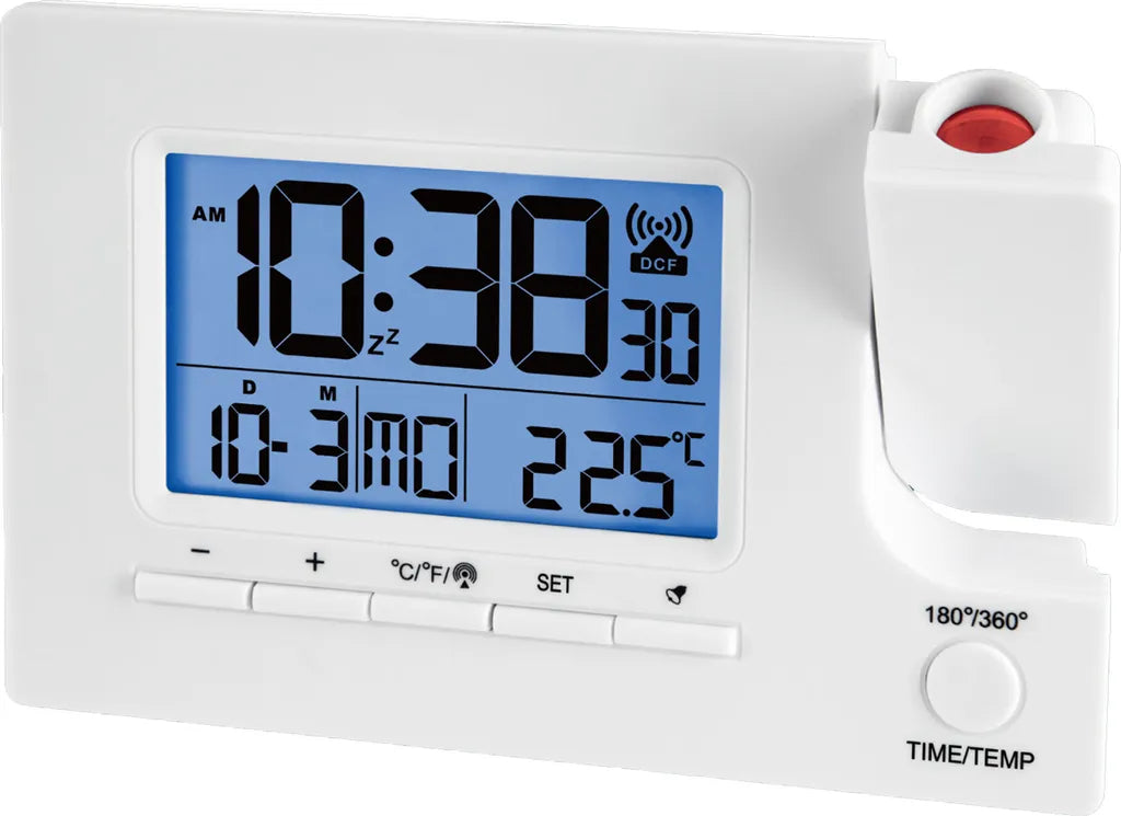  Funk-Projektionswecker Funkwecker USB 2 Alarme Temperaturanzeige Datum - 4-MV1022-3