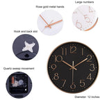  Wanduhr,30 Cm Silent Geräuschlos Wanduhr Quarz Batteriebetrieben Mit ABS-Rahmen HD-Glasabdeckung Für Kinder/Wohnzimmer/Schlafzimmer/Küche/Büro/Dekoration