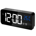  LED Digitaler Wecker Mit Drehfuß, LED-Display, Große Ziffern Anzahl Für Alte, Große Runde Taste, Dimmer Helligkeit, Einstellbare Lautstärke, Schlummerfunktion, Steckdose, Batterie-Backup, Schwarz,Black