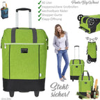  Punta Big Wheel Einkaufsroller Shopper Einkaufswagen Shopping Trolley Einkaufstrolley Trolly Große Räder 10303-0700 Two Tone Grün + Thermo Tasche