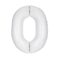 Unique XL Folienballon Weiss Zahl 0
