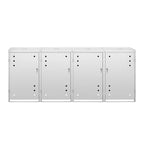  Mülltonnenbox Edelstahl Mülltonnenverkleidung Mülleimerbox 4 X 240 L Schloss