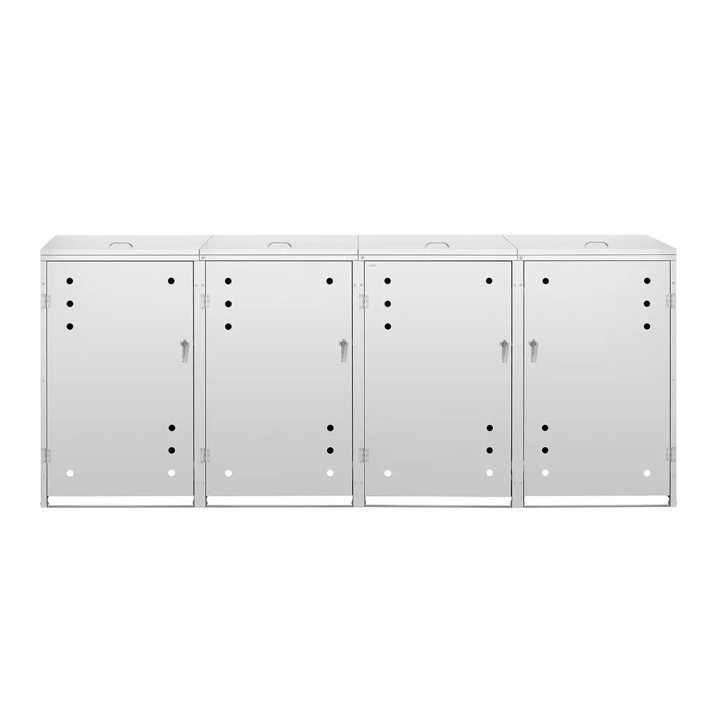  Mülltonnenbox Edelstahl Mülltonnenverkleidung Mülleimerbox 4 X 240 L Schloss