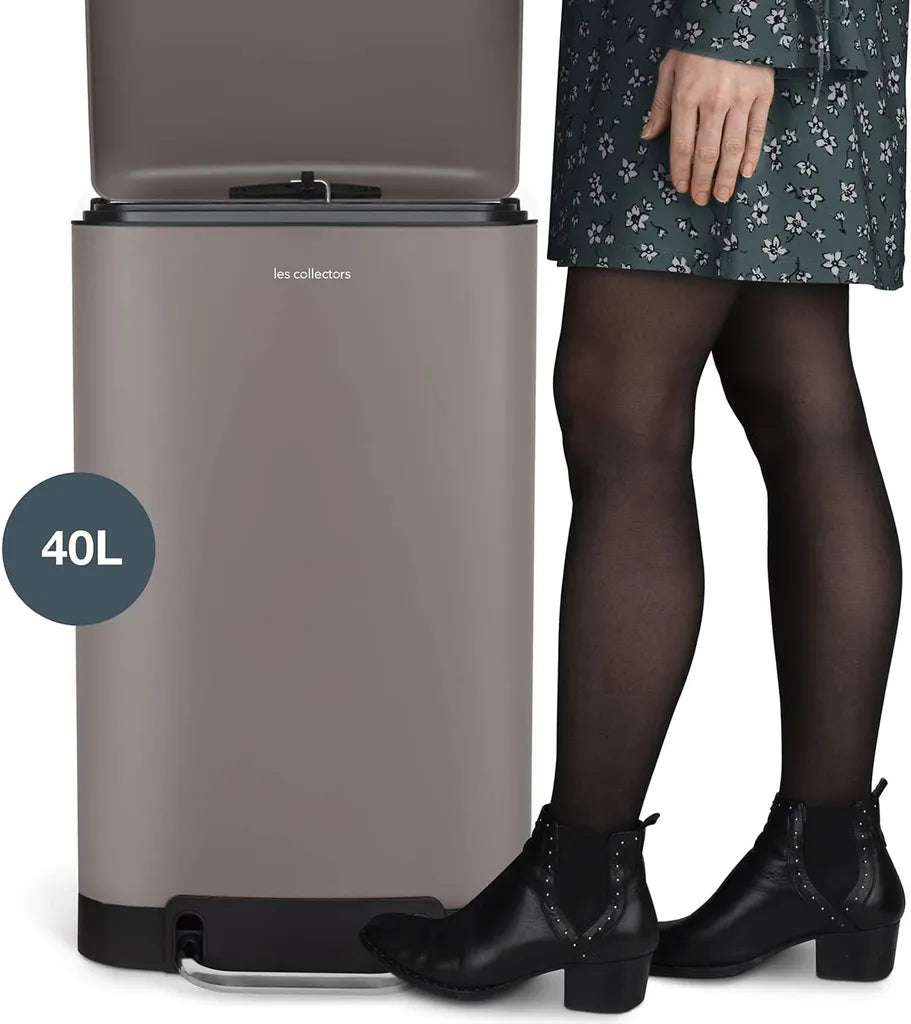  Les Collectors No 883 Mülleimer, Taupe, 40 Liter, Pedal-Mülleimer, Tret-Mülleimer